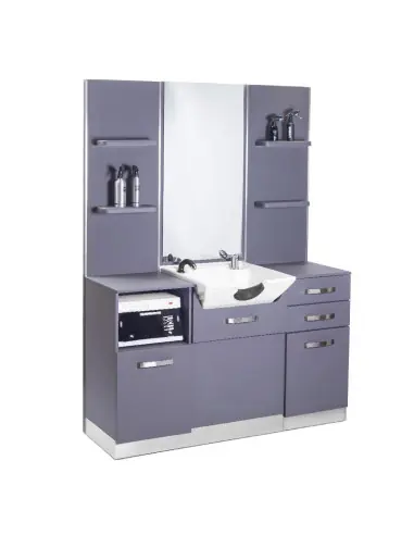 Barber Styling station with gray sink 