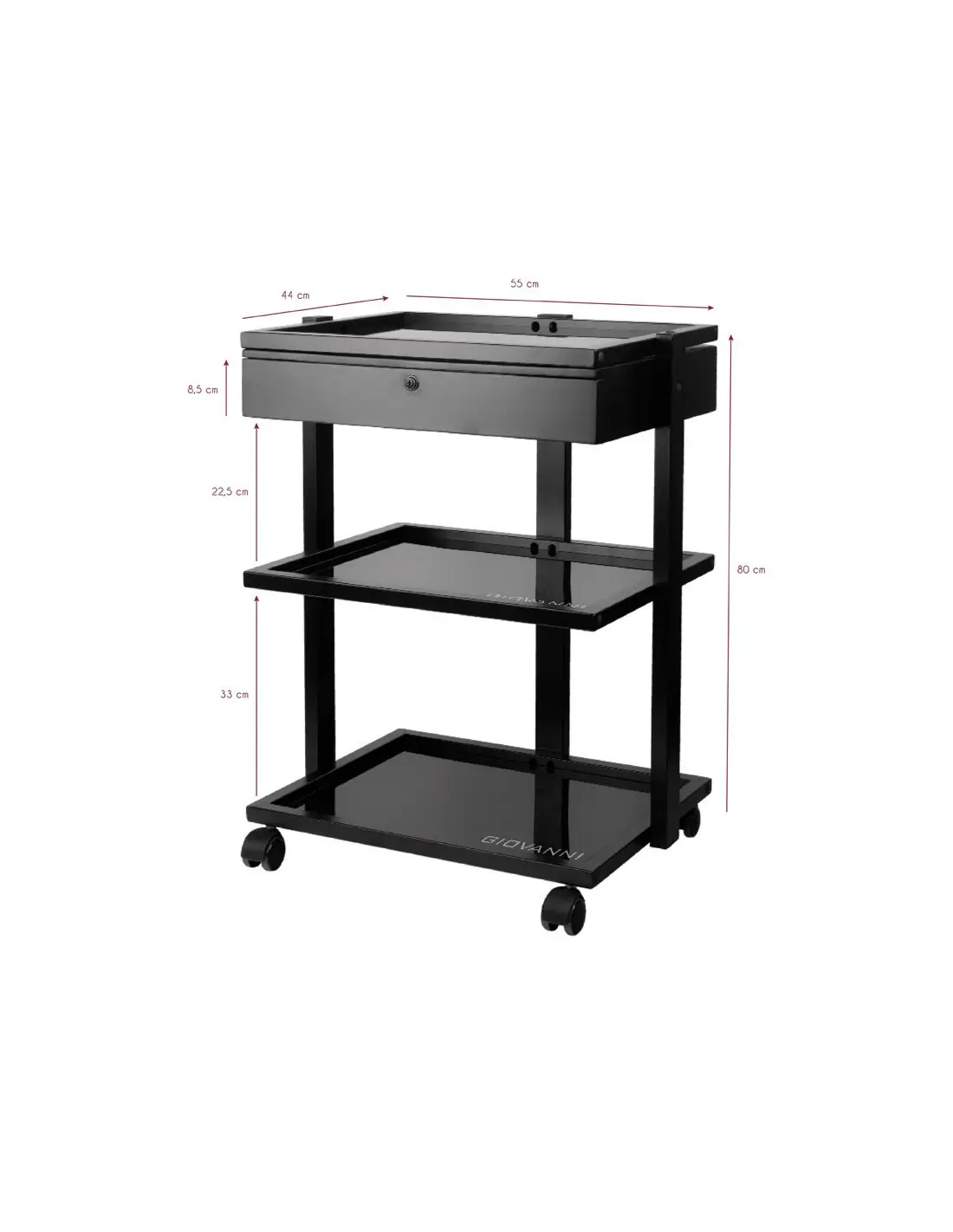 Carrinho para tatuagem preto pro ink 1040A