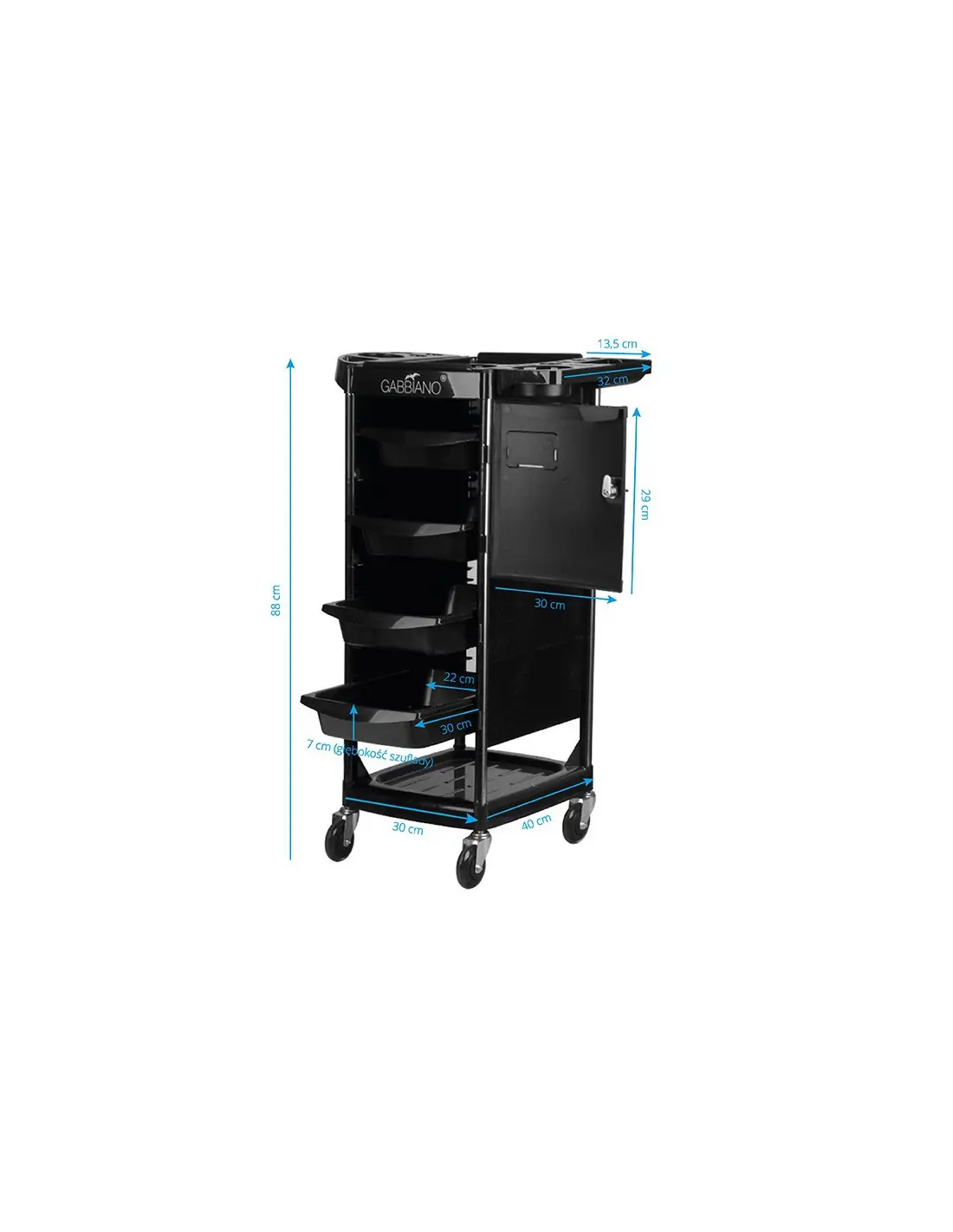 V32 hairdressing, coloring and storage trolley