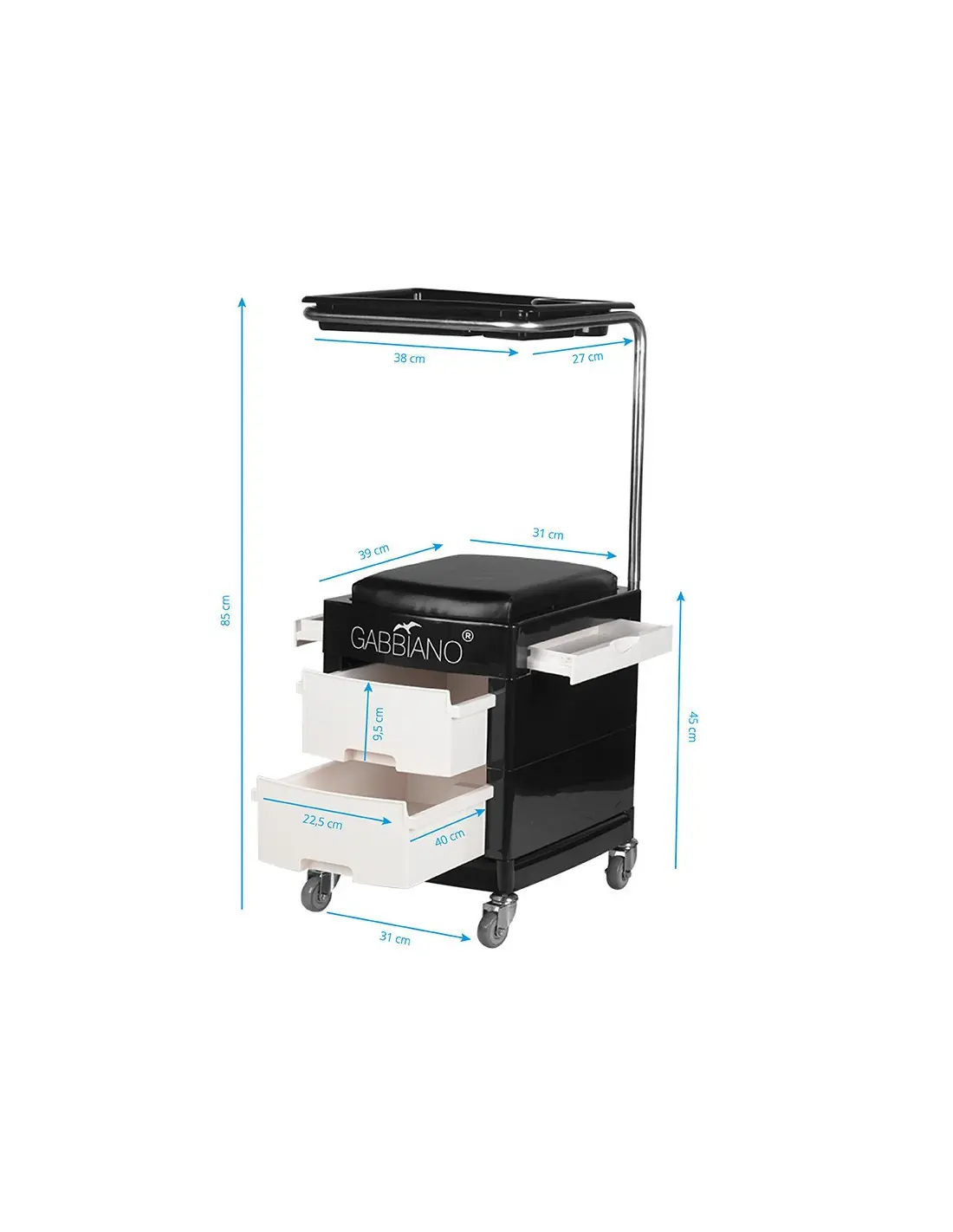 Artículo asociado 125885 POMOCNIK - TABORET DO PEDICURE 16 PLUS CZARNY / BIAŁY