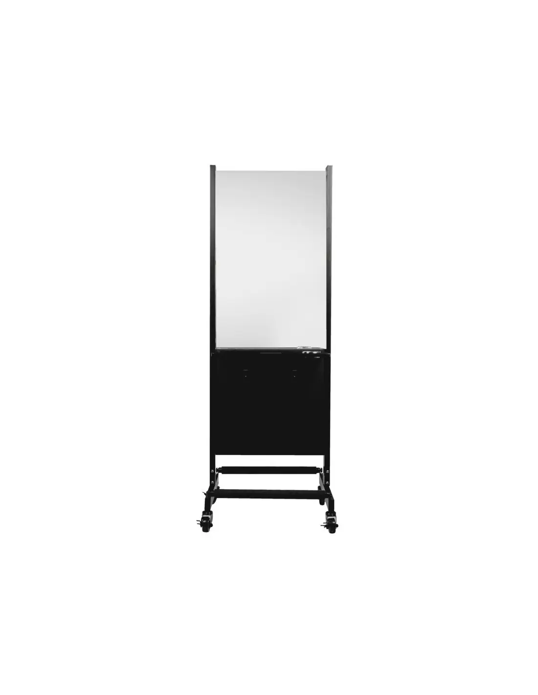 Consolle da parrucchiere mobile bifacciale nera 