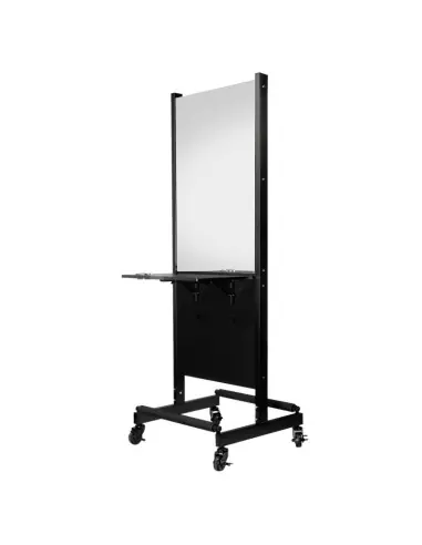 Consolle da parrucchiere mobile bifacciale nera 