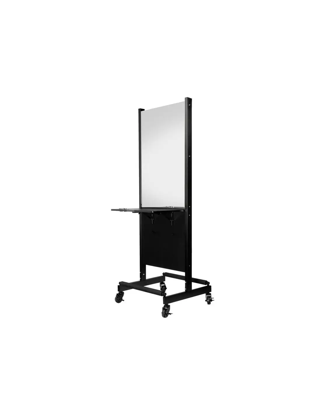 Consolle da parrucchiere mobile bifacciale nera 