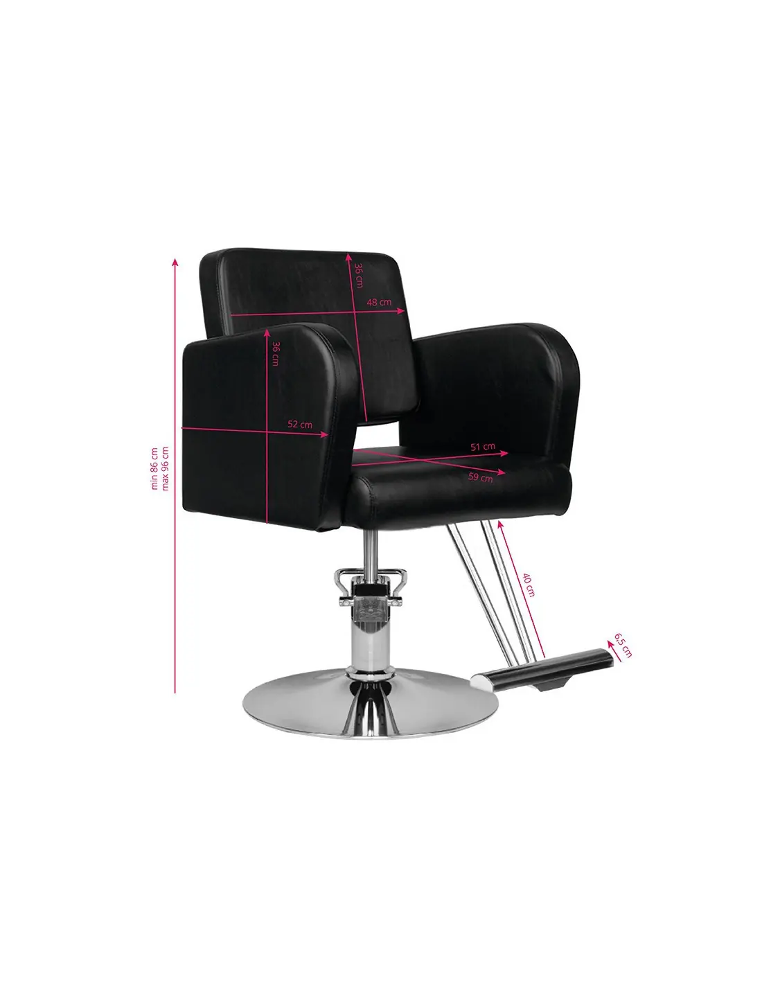 Fauteuil de coiffure raguse noir {attributes}