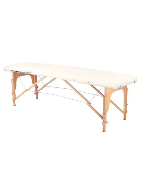 Massageliege 126964 KOMFORT KLAPPBARE MASSAGELIEGE AUS HOLZ 2 TEILIG CREME