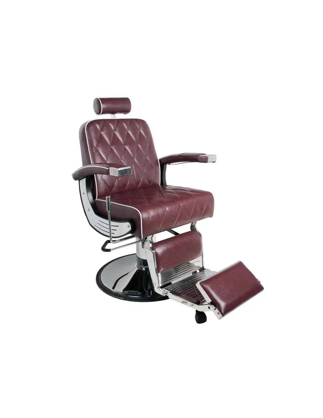 Silla de barbero Imperial Bordeaux: estilo retro y ergonomía profesional