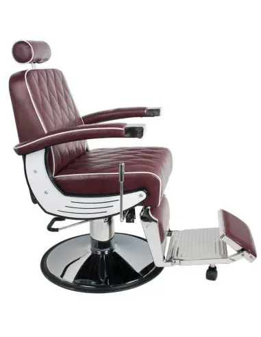 Silla de barbero Imperial Bordeaux: estilo retro y ergonomía profesional