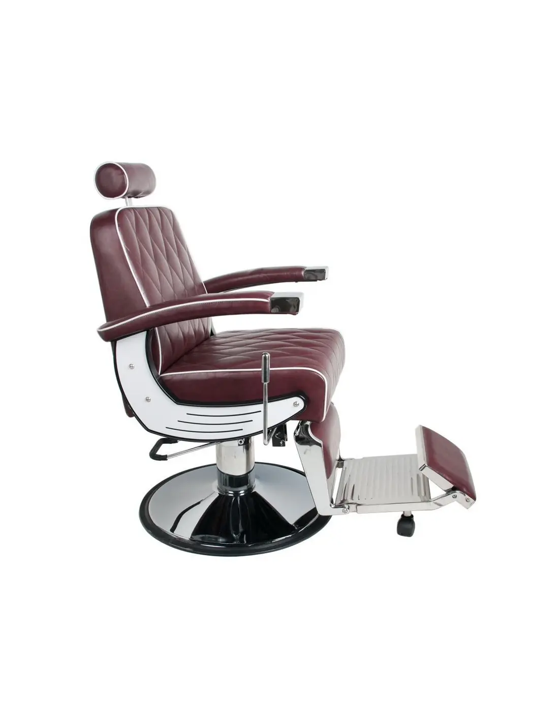 Silla de barbero Imperial Bordeaux: estilo retro y ergonomía profesional