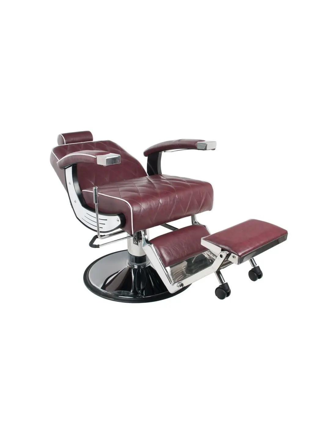 Silla de barbero Imperial Bordeaux: estilo retro y ergonomía profesional