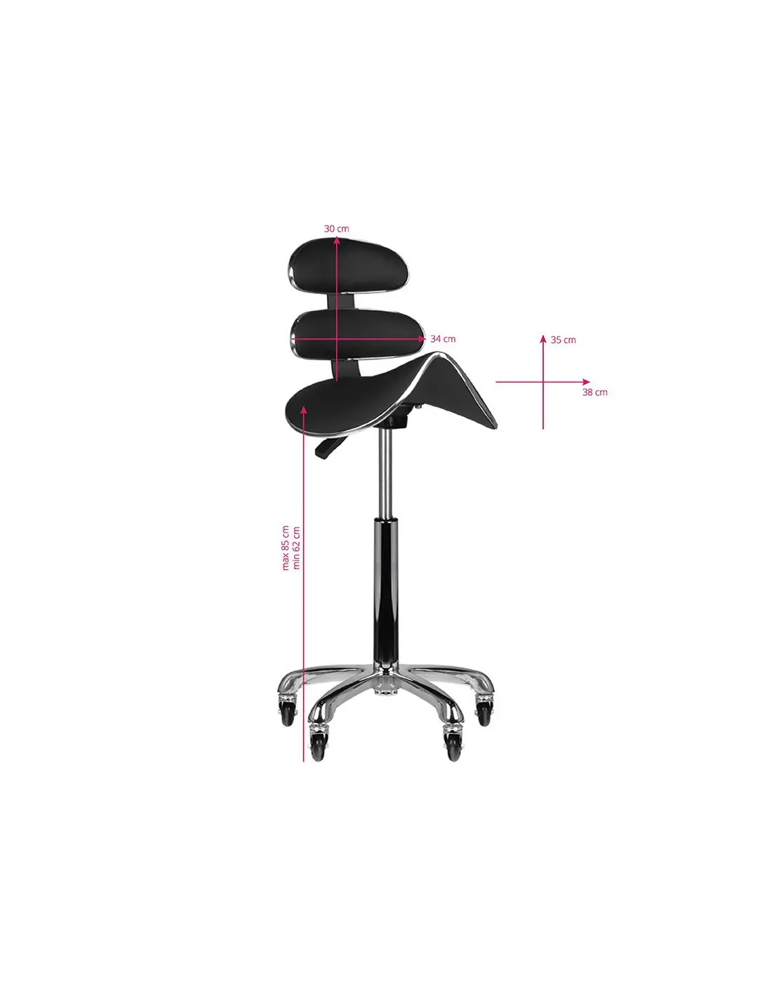 SPEED AM-880 SCHWARZER HOHER Hocker mit Rollen