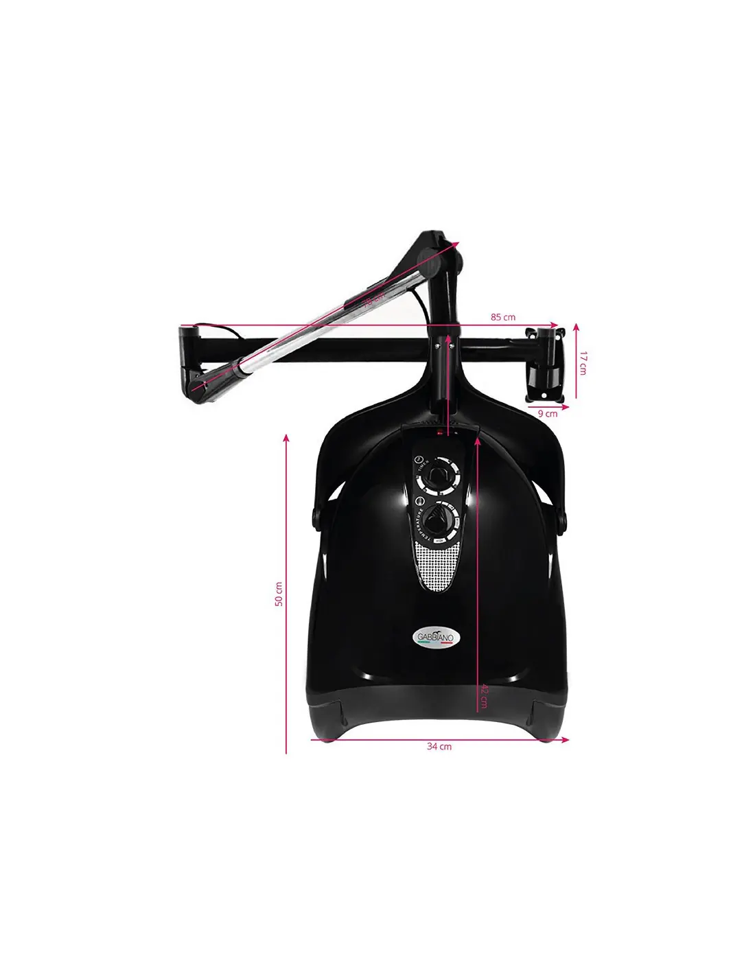 Haartrockner am Arm dx-w SCHWARZ