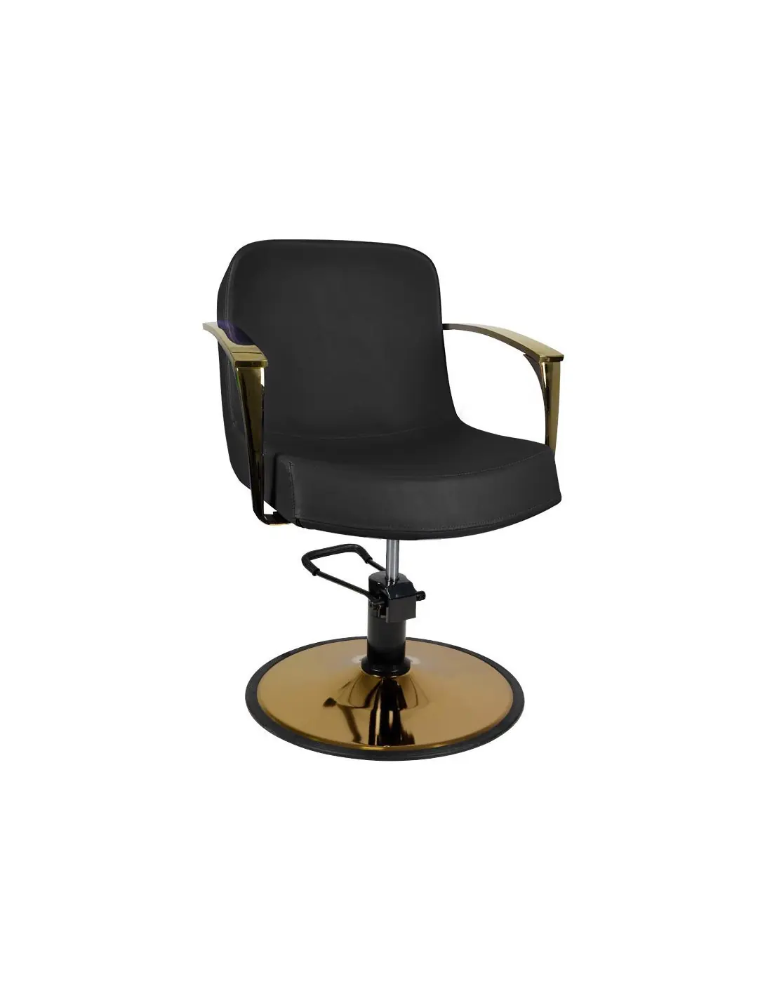 Poltrona da parrucchiere nera oro Bolonia 