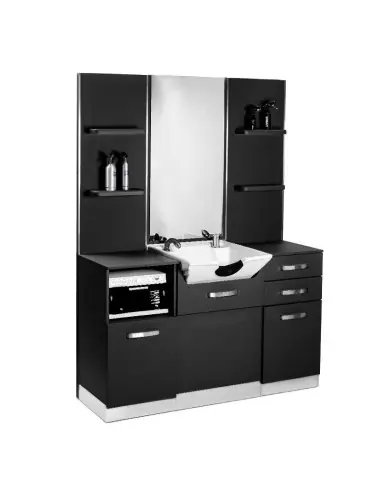 Barber Styling station with black sink 