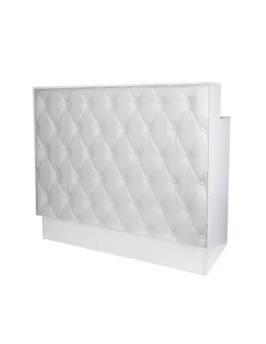 White Chesterfield style reception desk counter