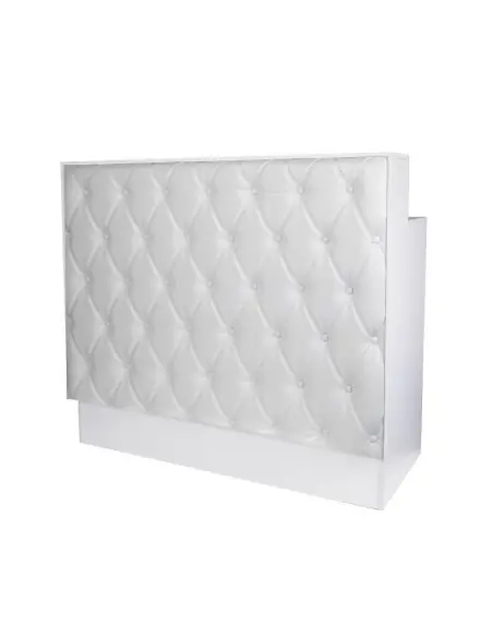 Comptoir bureau d'acceuil style chesterfield blanc 
