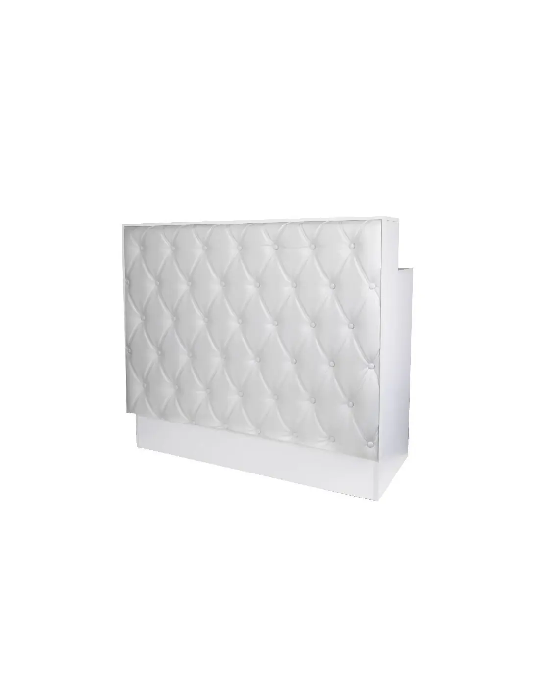 Comptoir bureau d'acceuil style chesterfield blanc 