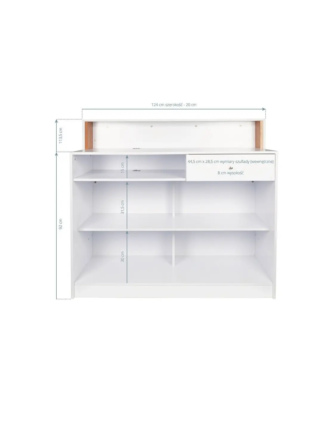 Comptoir bureau d'acceuil style chesterfield blanc 