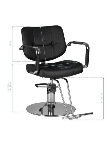 Vigo black hairdressing chair {attributes}