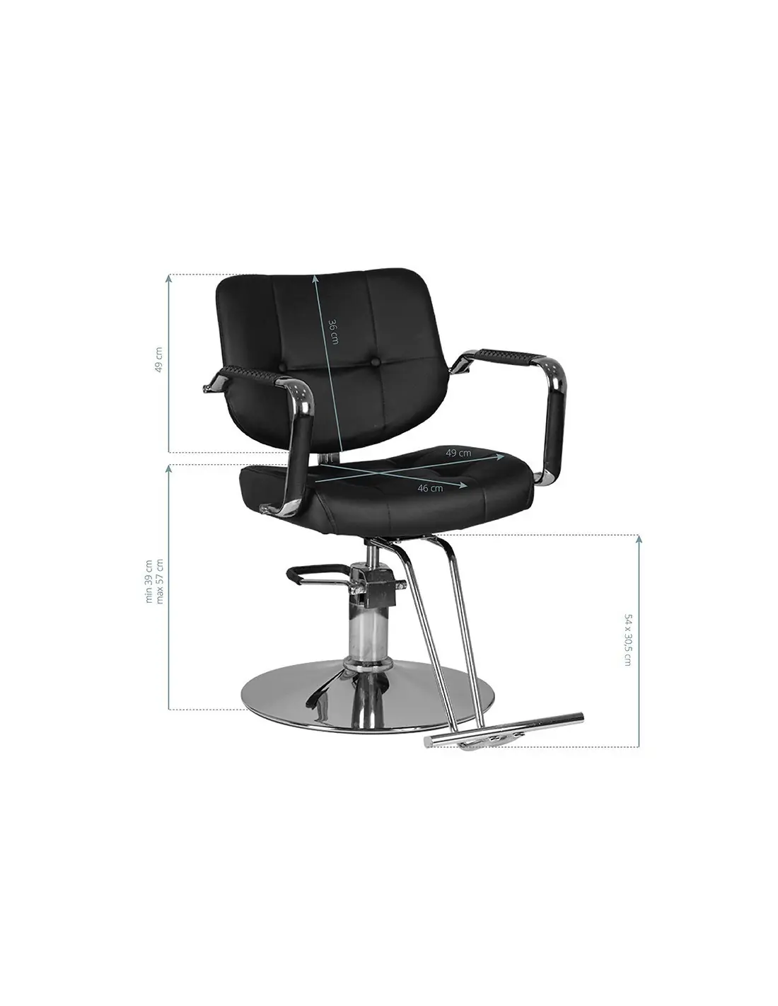 Vigo black hairdressing chair {attributes}