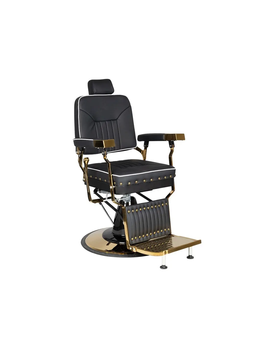 Poltrona da barbiere Filippo Gold Black – Elegante trono professionale
