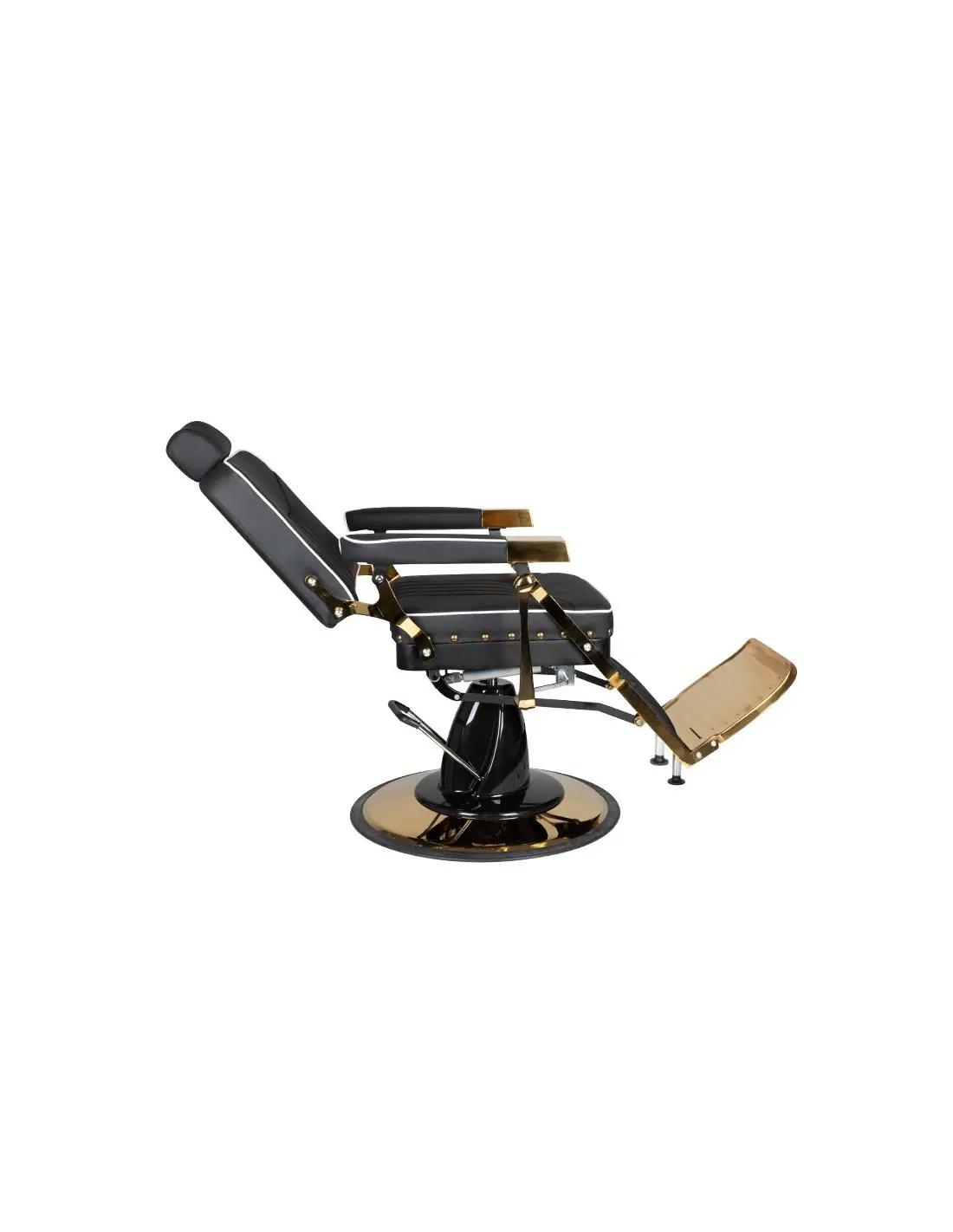 Poltrona da barbiere Filippo Gold Black – Elegante trono professionale