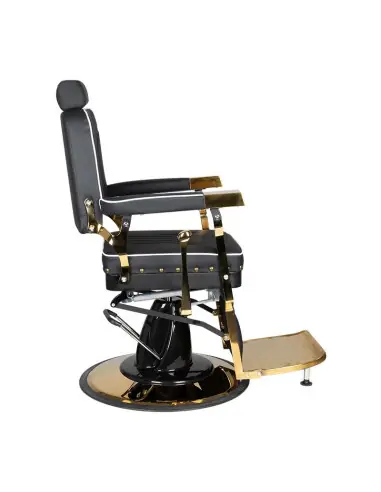 Poltrona da barbiere Filippo Gold Black – Elegante trono professionale