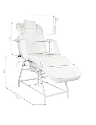 Sillón de tratamiento de pestañas ivette blanco 