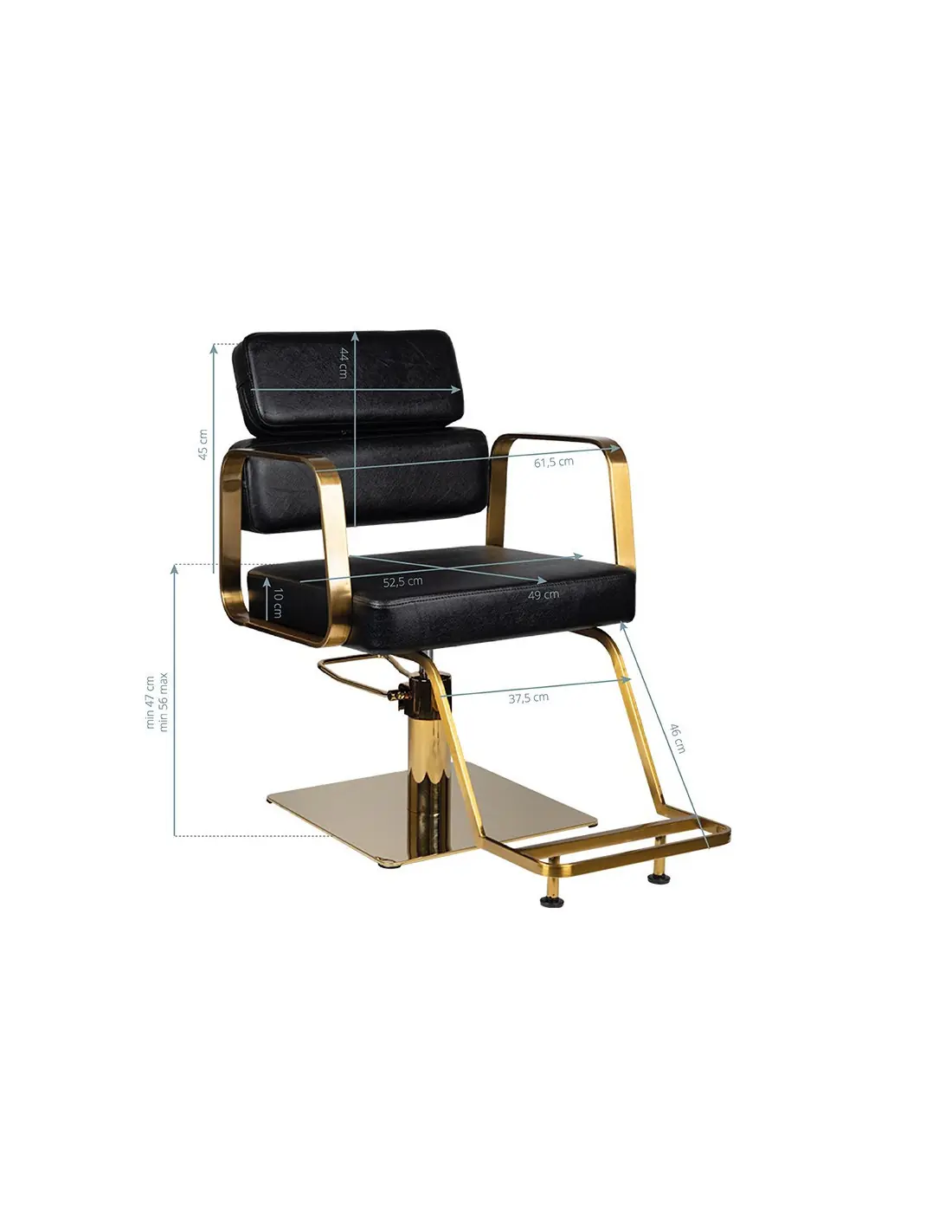 Fauteuil de coiffure porto or noir 