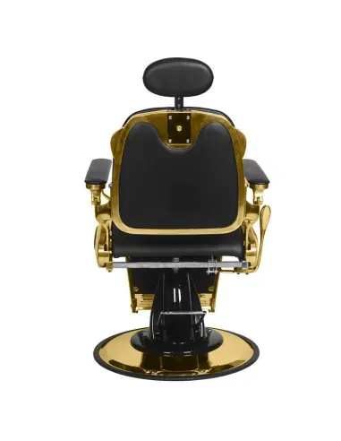 Sillón de barbero Francesco dorado y negro: estilo de prestigio y ajustes profesionales
