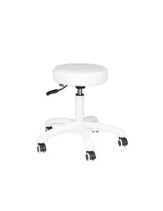 Tabouret a roulette blanc tatouage am-303-2