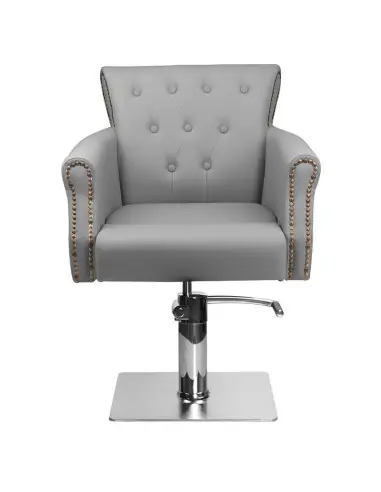 Sillón de peluquería acolchado alberto gris 