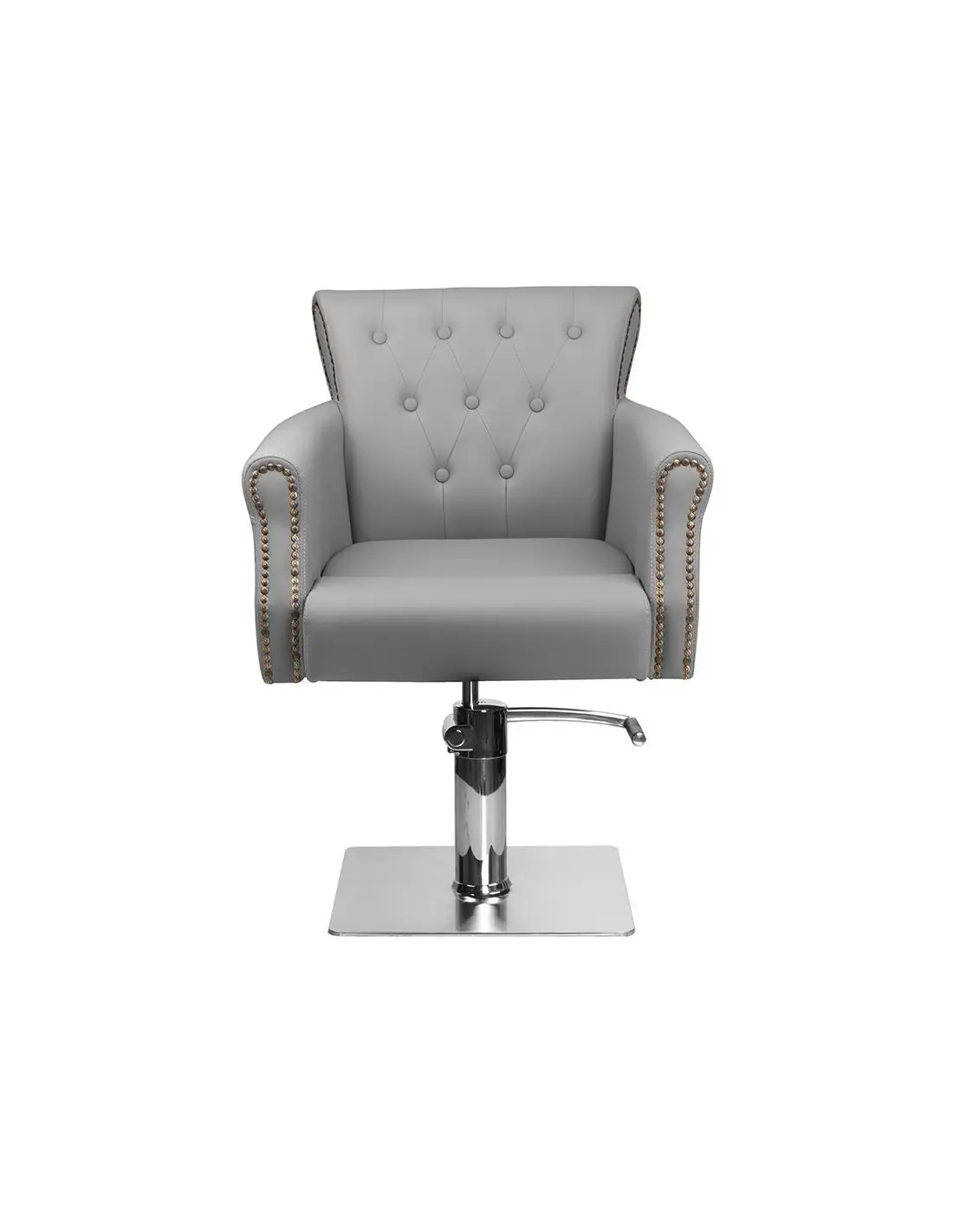 Sillón de peluquería acolchado alberto gris 