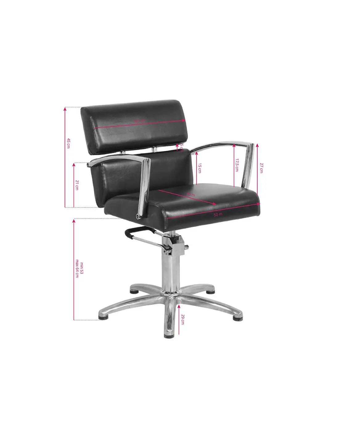 Brussels black hairdressing chair {attributes}
