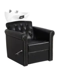 Bac à shampoing berlin capitonné avec repose jambes noir