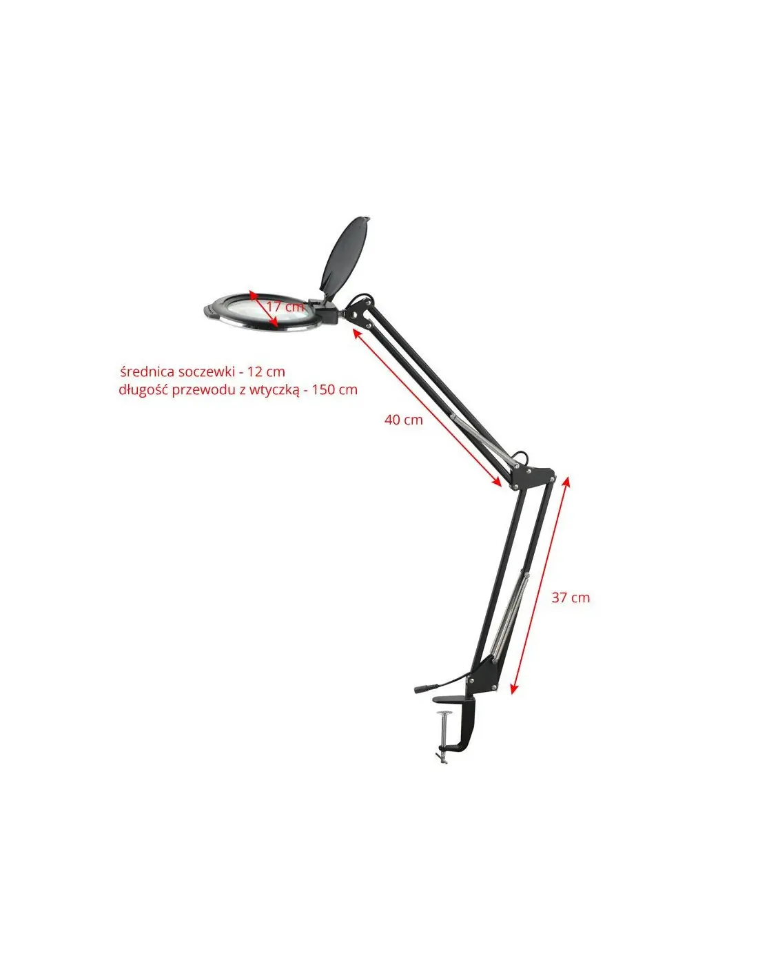 Lupa led moonlight 8012/5" bianco per piano di lavoro 