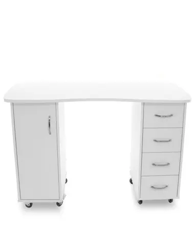 Manicure Tables 115630 OFFICE 2027 BP WHITE TWO CABINETS