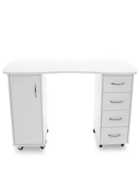 Manicure Tables 115630 OFFICE 2027 BP WHITE TWO CABINETS