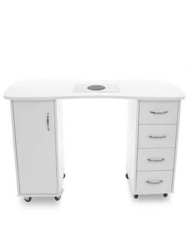 Table manucure blanc deux armoires 