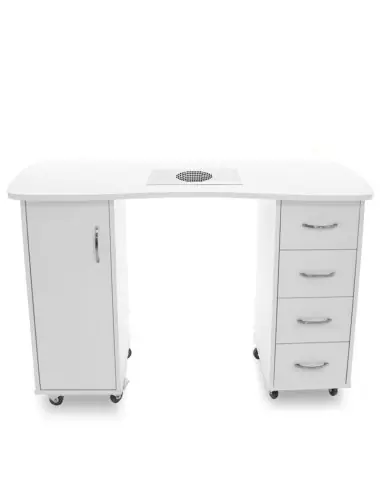 Manicure Tables 115632 DESK 2027 ZP WHITE TWO CABINETS