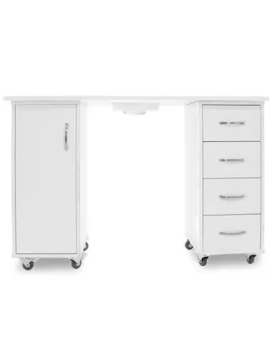 Table manucure blanc deux armoires 