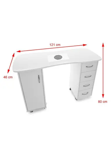 Table manucure blanc deux armoires 