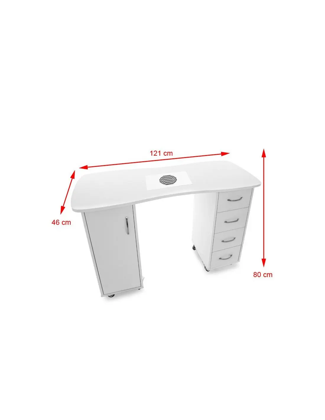 Table manucure blanc deux armoires 