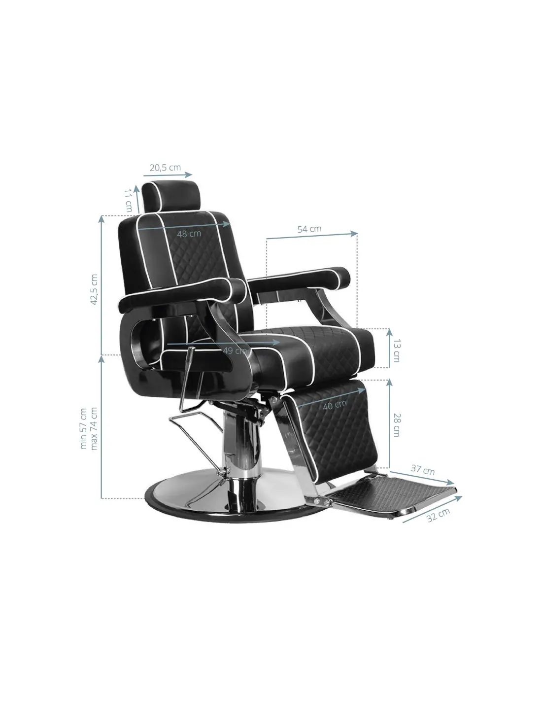 Fauteuil barbier paulo noir 