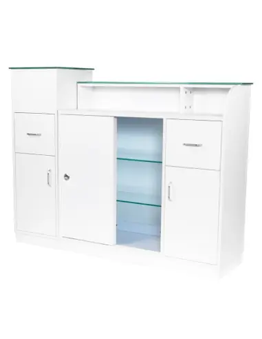 Comptoir bureau banque d'accueil jonak avec vitrine 