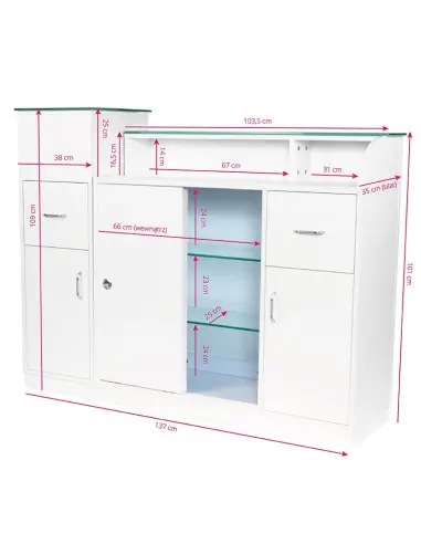 Comptoir bureau banque d'accueil jonak avec vitrine 
