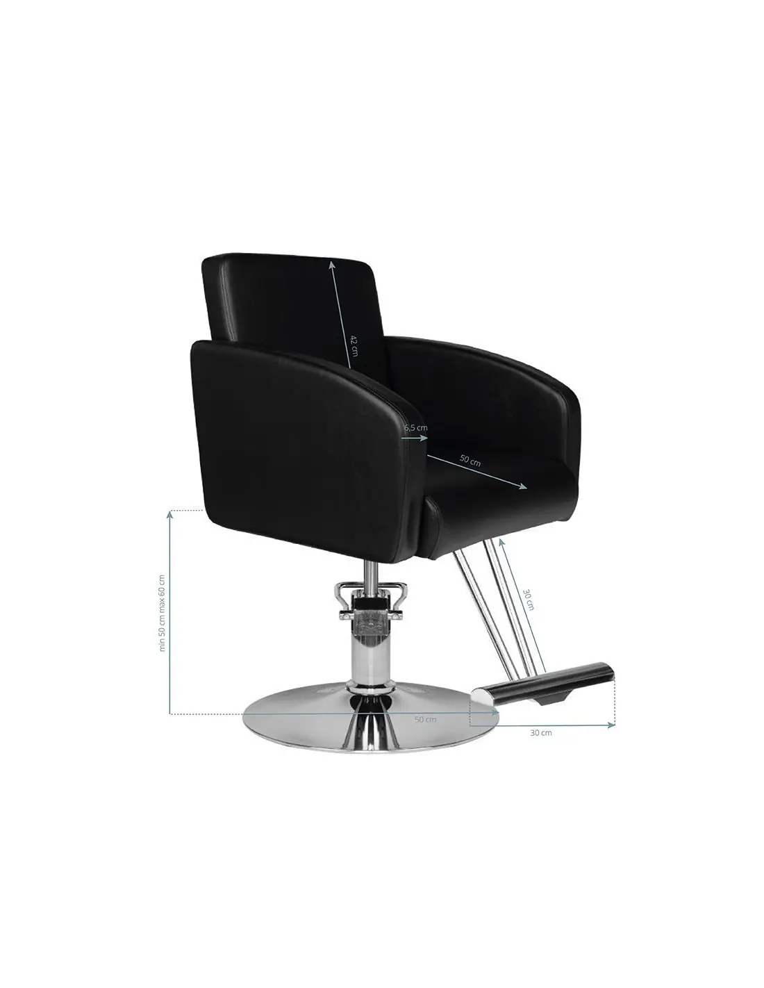 Trevise black hairdressing chair {attributes}
