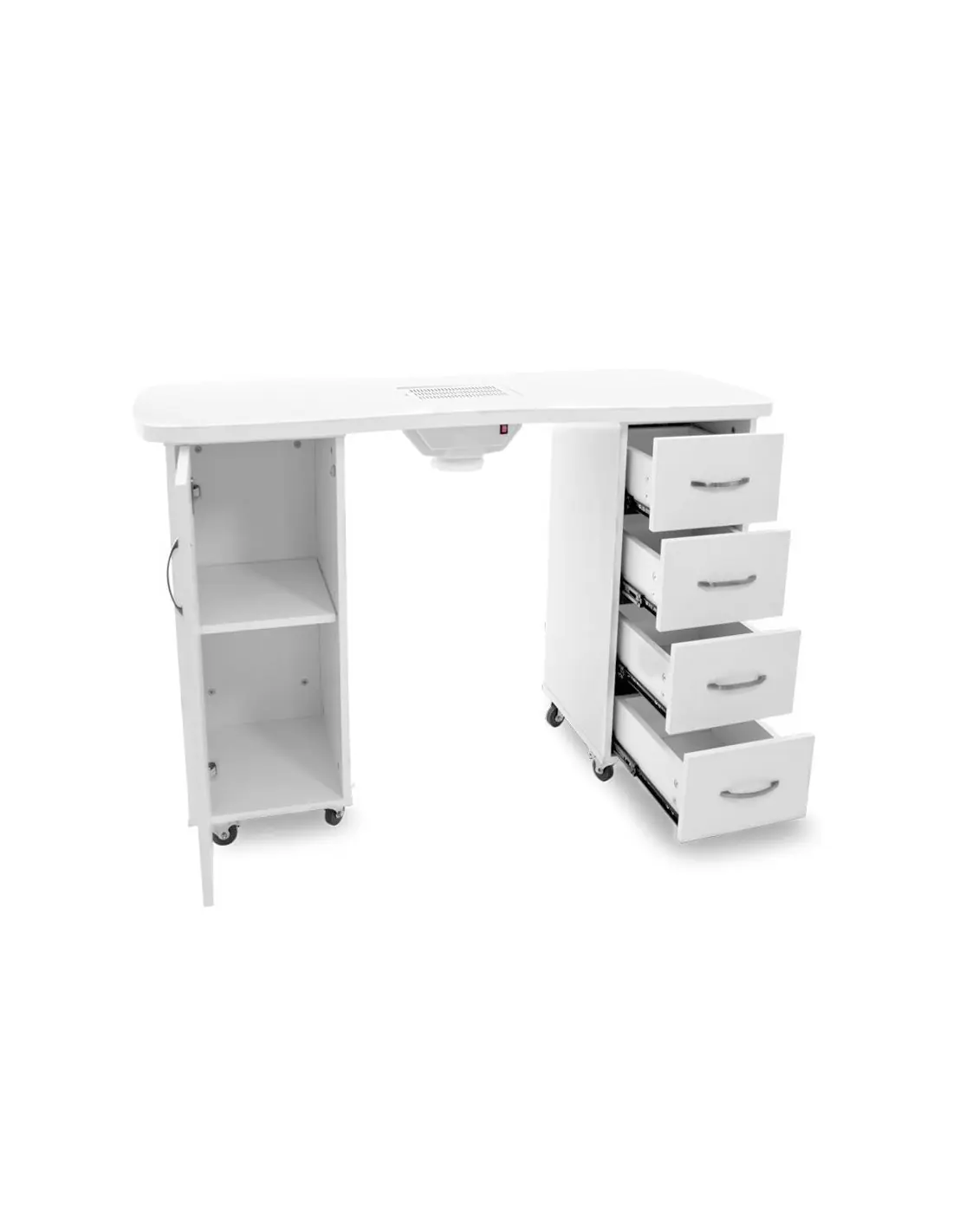 Manicure Tables 106681 Valentina Manicure Table White with Vacuum Cleaner