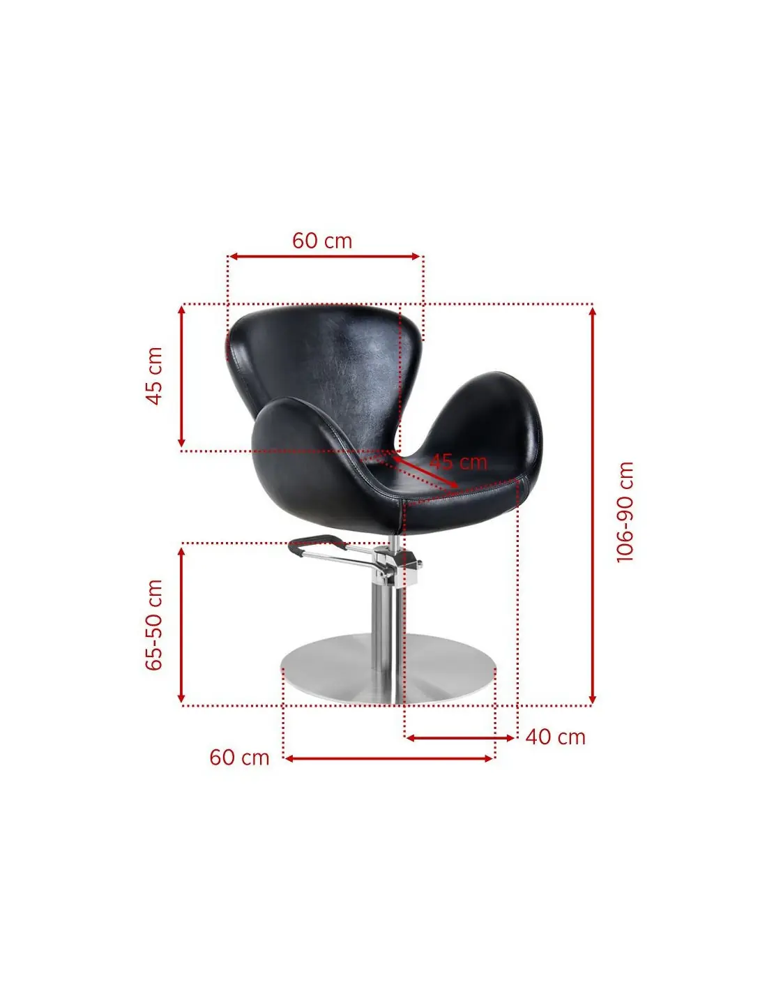 FAUTEUIL DE COIFFURE AMSTERDAM NOIR 