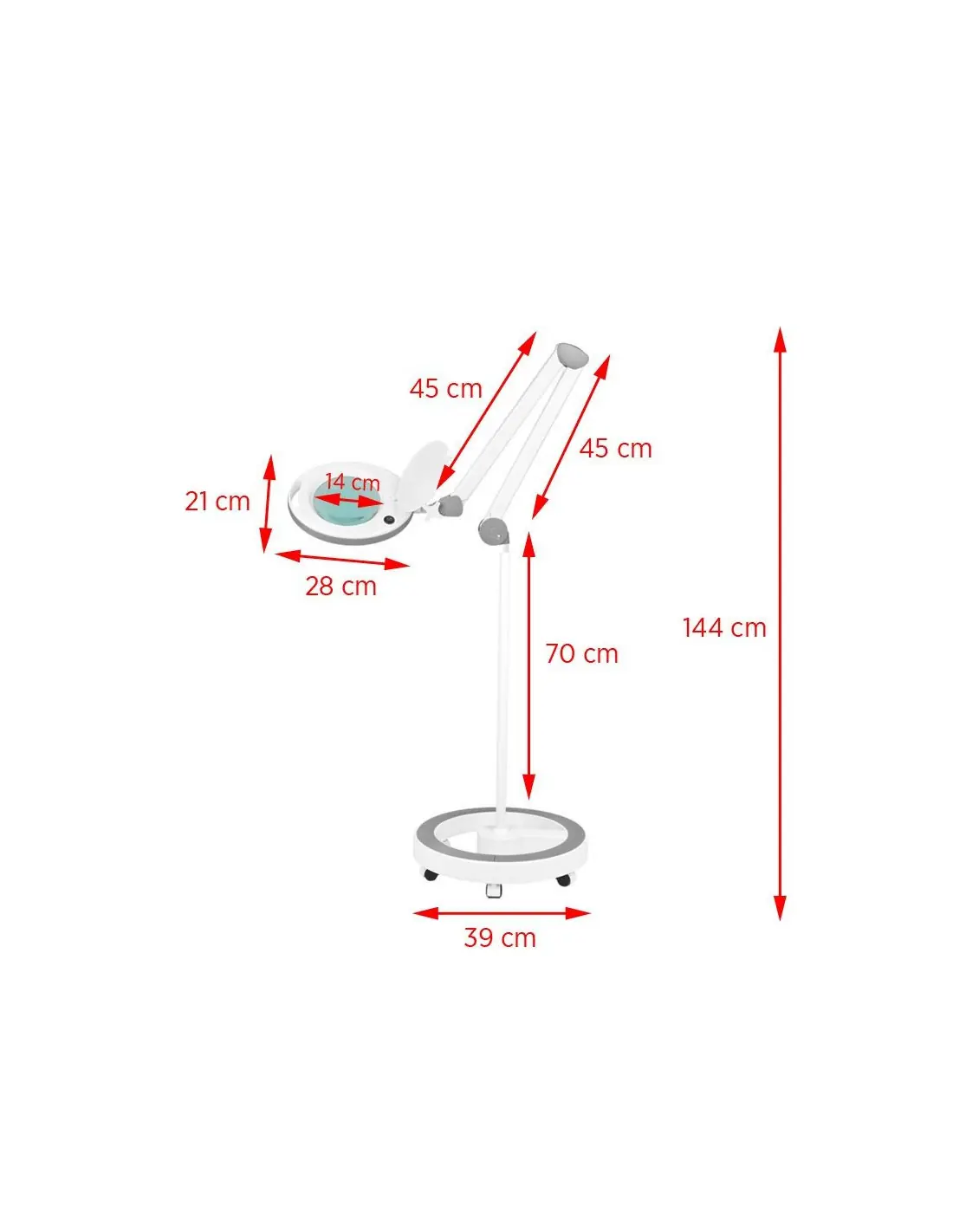 Lupa elegante 6014 lampada 60 led smd 5d con treppiede 