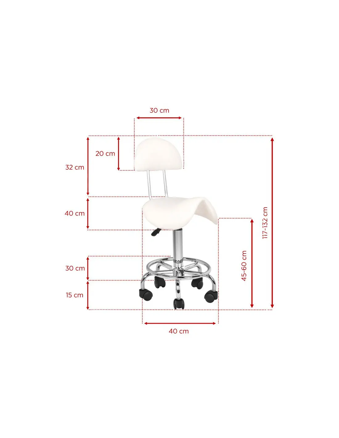 Associate Article 118590 COSMETIC STOOL 6001 WHITE